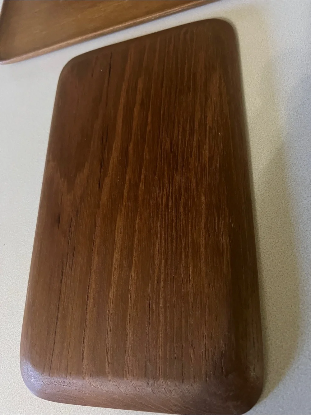 MCM 60-70s Wooden Snack Trays with Cup Indent vintage set of 5